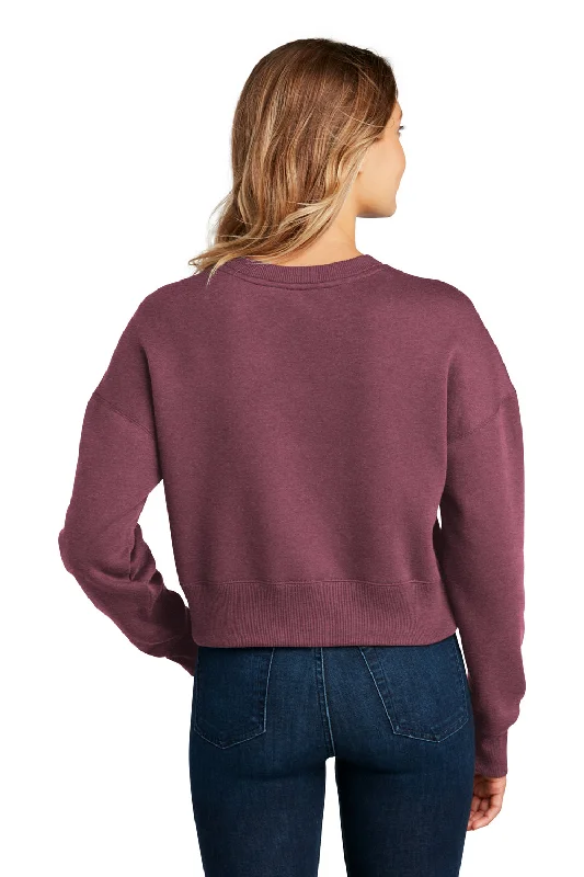 District Womens Perfect Weight Fleece Cropped Crewneck Sweatshirt - Heather Loganberry