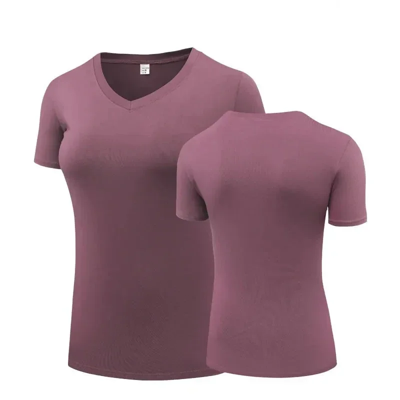 V neck-rose brown / XXL