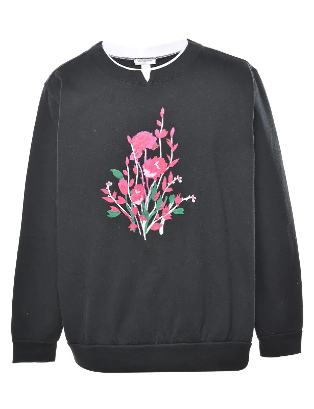 Floral Printed Sweatshirt - XL