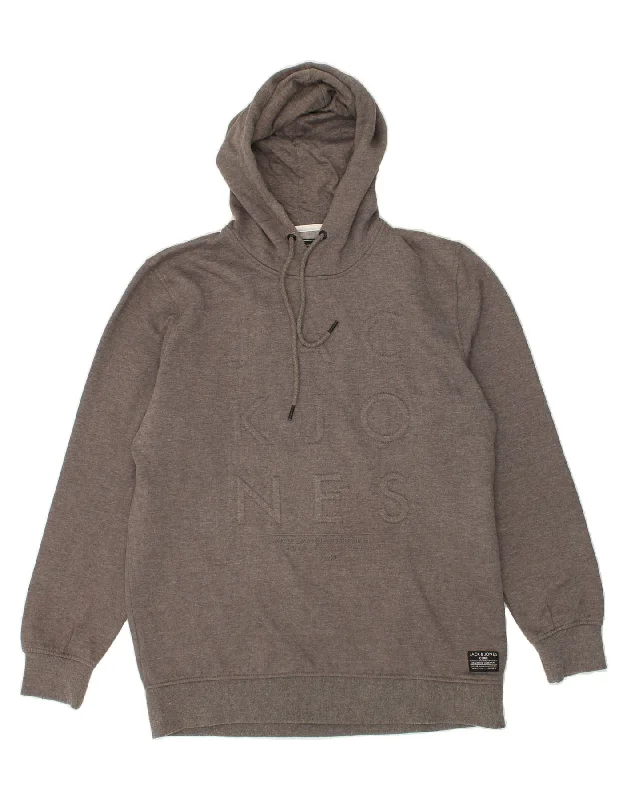 JACK & JONES Mens Graphic Hoodie Jumper XL Grey Polyester