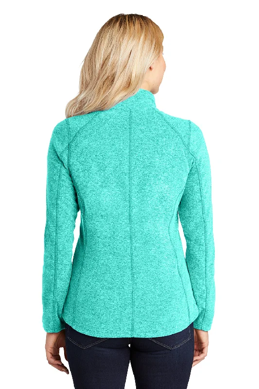 Port Authority Womens Pill Resistant Heather Microfleece Full Zip Sweatshirt - Heather Aqua Green