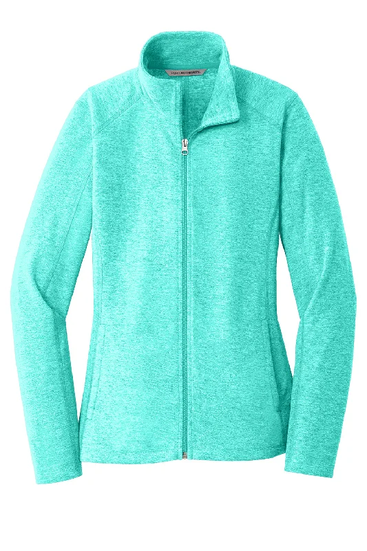 Port Authority Womens Pill Resistant Heather Microfleece Full Zip Sweatshirt - Heather Aqua Green