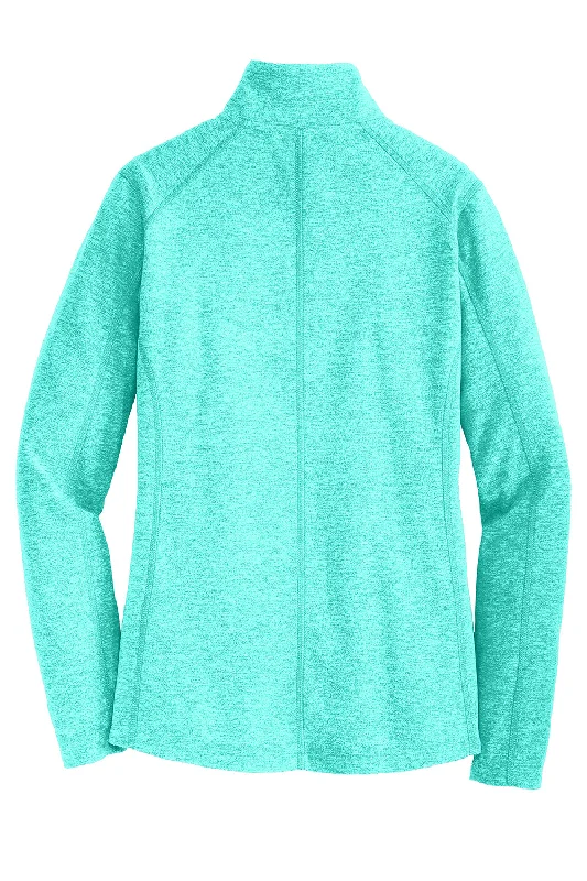 Port Authority Womens Pill Resistant Heather Microfleece Full Zip Sweatshirt - Heather Aqua Green