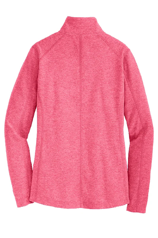 Port Authority Womens Pill Resistant Heather Microfleece Full Zip Sweatshirt - Heather Raspberry Pink