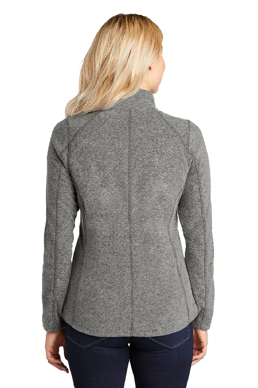 Port Authority Womens Pill Resistant Heather Microfleece Full Zip Sweatshirt - Heather Pearl Grey