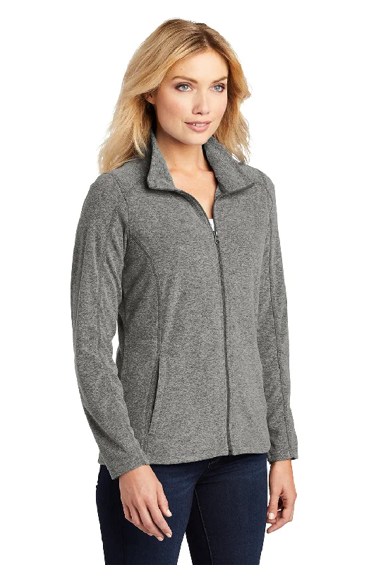 Port Authority Womens Pill Resistant Heather Microfleece Full Zip Sweatshirt - Heather Pearl Grey