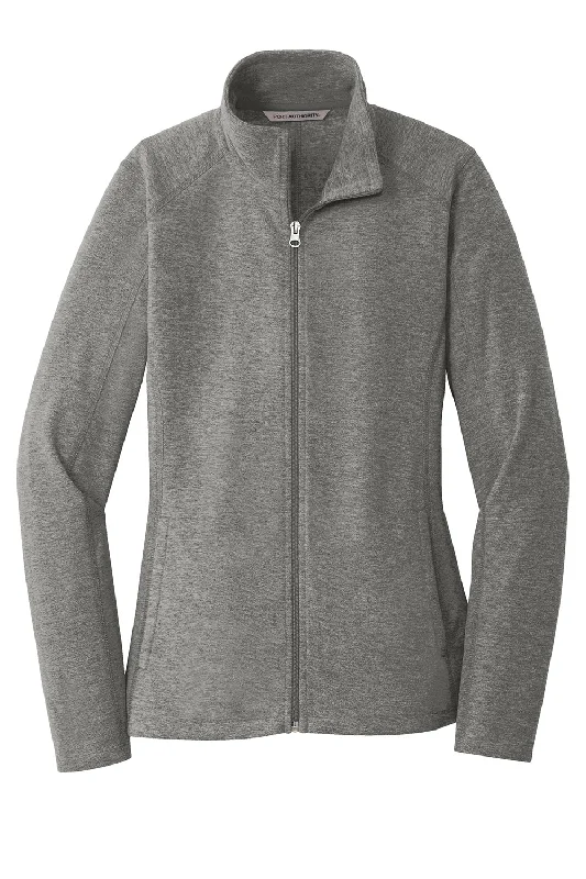 Port Authority Womens Pill Resistant Heather Microfleece Full Zip Sweatshirt - Heather Pearl Grey