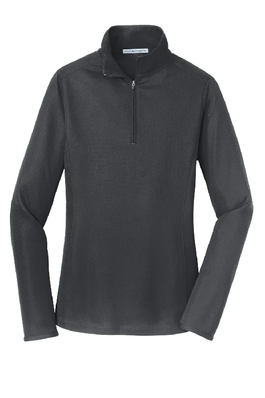 Port Authority Womens Moisture Wicking 1/4 Zip Sweatshirt - Battleship Grey