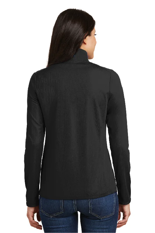 Port Authority Womens Moisture Wicking 1/4 Zip Sweatshirt - Black