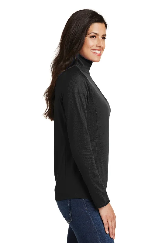 Port Authority Womens Moisture Wicking 1/4 Zip Sweatshirt - Black