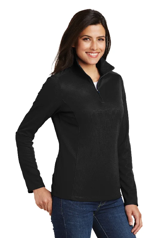 Port Authority Womens Moisture Wicking 1/4 Zip Sweatshirt - Black