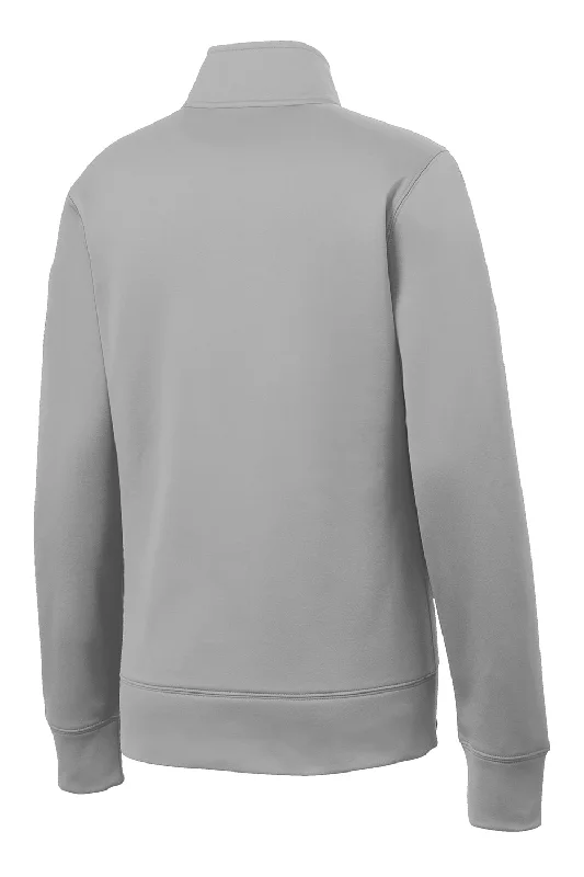 Sport-Tek Womens Sport-Wick Moisture Wicking Fleece Full Zip Sweatshirt - Silver Grey