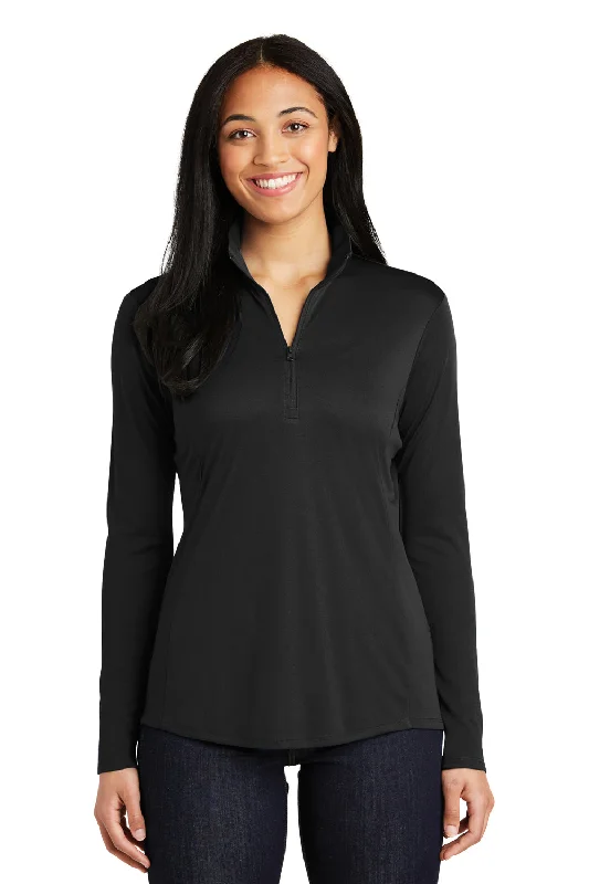 Sport-Tek Womens Competitor Moisture Wicking 1/4 Zip Sweatshirt - Black