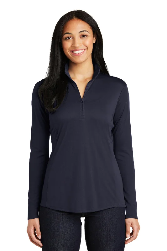 Sport-Tek Womens Competitor Moisture Wicking 1/4 Zip Sweatshirt - True Navy Blue