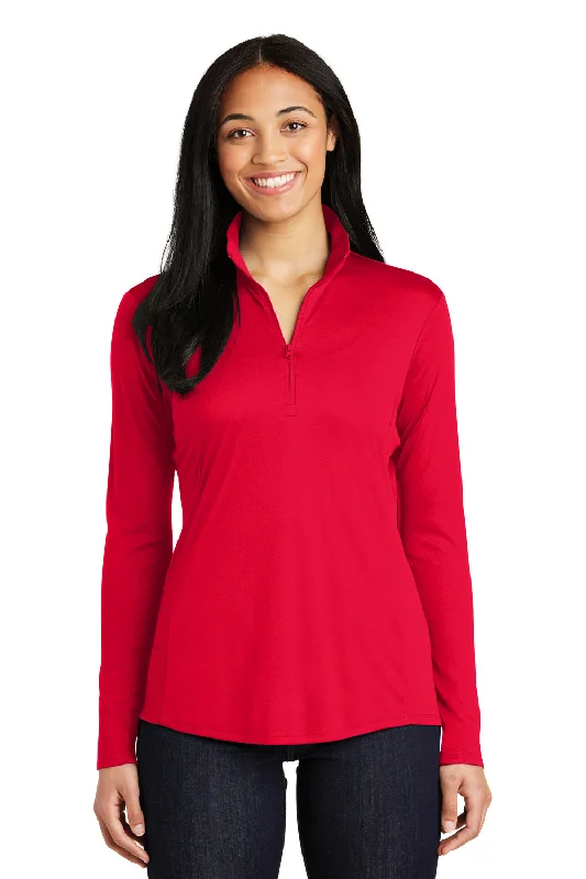 Sport-Tek Womens Competitor Moisture Wicking 1/4 Zip Sweatshirt - True Red