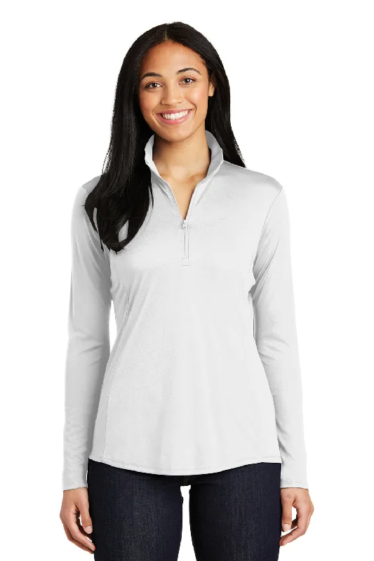 Sport-Tek Womens Competitor Moisture Wicking 1/4 Zip Sweatshirt - White