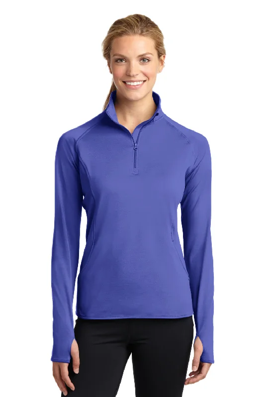 Sport-Tek Womens Sport-Wick Moisture Wicking 1/4 Zip Sweatshirt - Iris Purple