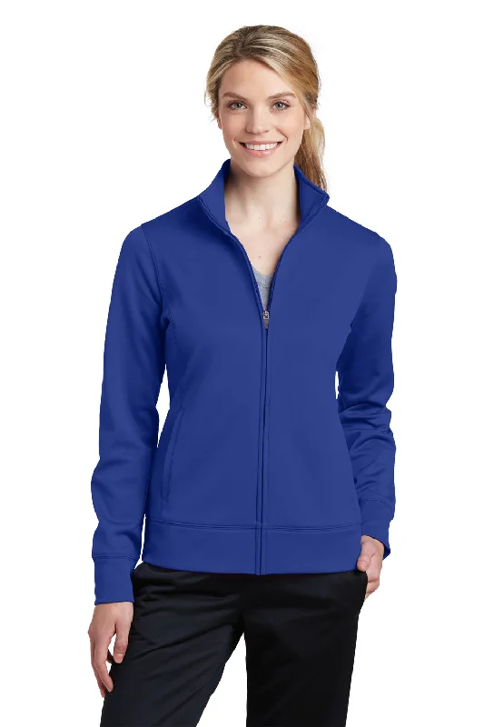 Sport-Tek Womens Sport-Wick Moisture Wicking Fleece Full Zip Sweatshirt - True Royal Blue