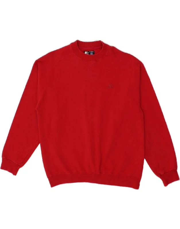 STARTER Mens Sweatshirt Jumper Medium Red Cotton