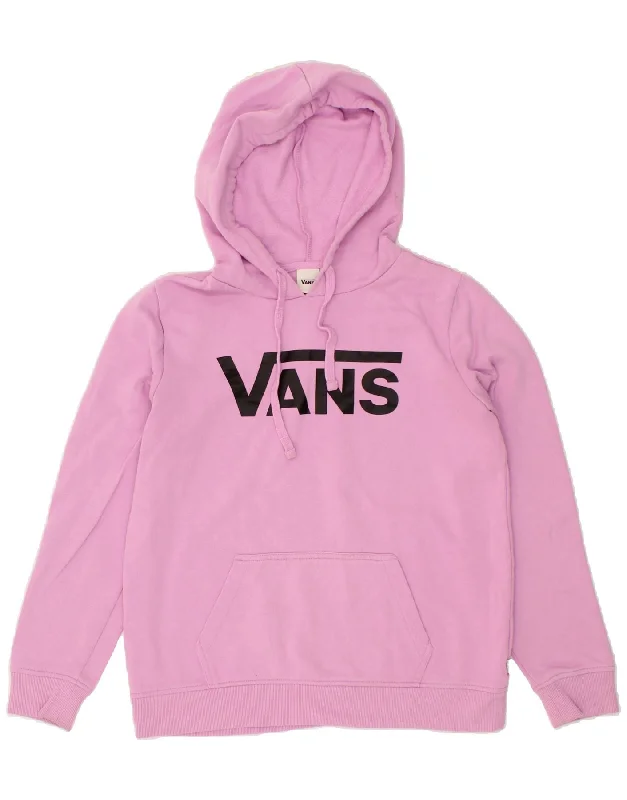 VANS Womens Graphic Hoodie Jumper UK 10 Small Pink Cotton