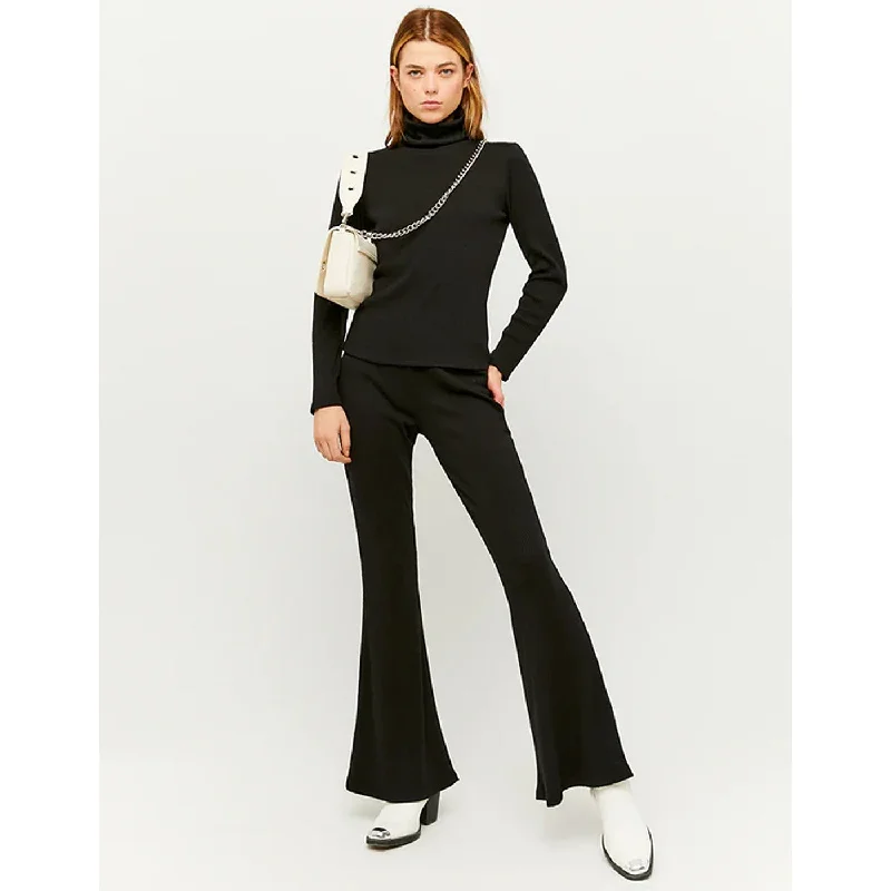 TW Black Roll Neck Ribbed Top