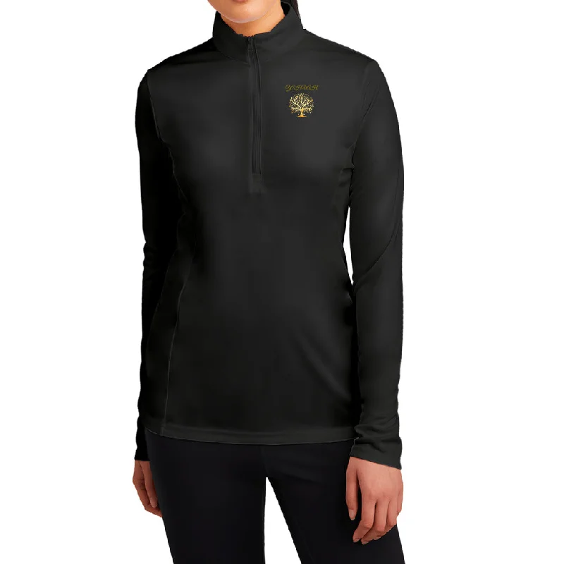 Yahuah-Tree of Life 01 Designer Sport Tek Ladies Competitor 1/4-Zip Cadet Collar Sweatshirt (3 colors)