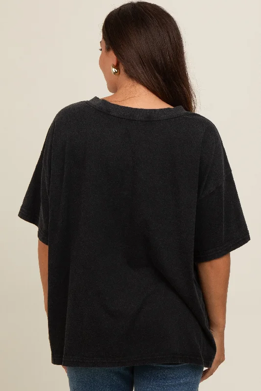 Charcoal Vintage Wash Oversized Maternity Tee