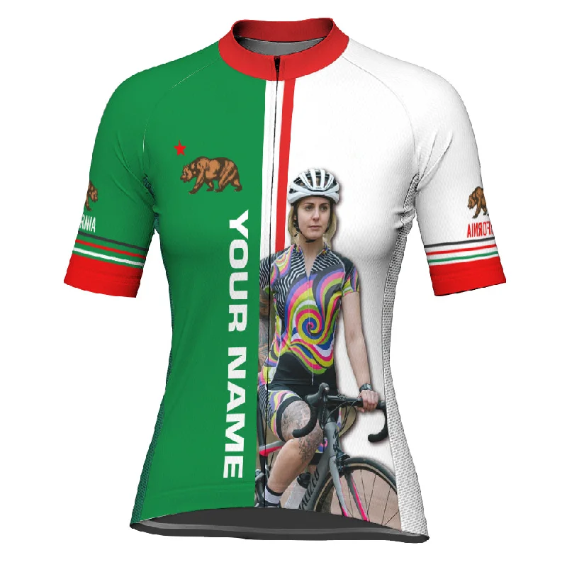 Customized Image California Short Sleeve Cycling Jersey for Women