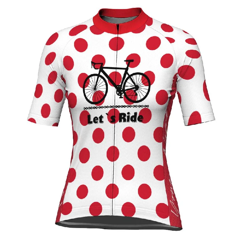 Customized Polka Dot Short Sleeve Cycling Jersey for Women