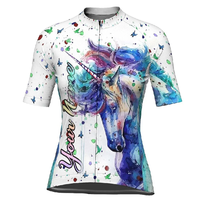 Customized Unicorn Short Sleeve Cycling Jersey for Women