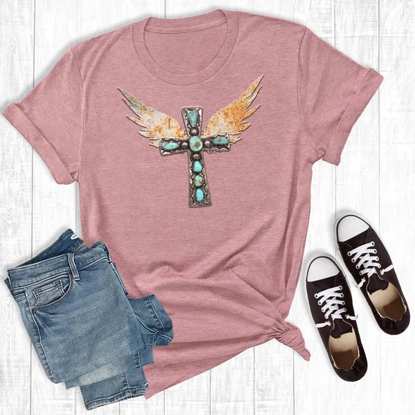 Jewel Cross Wings Tee