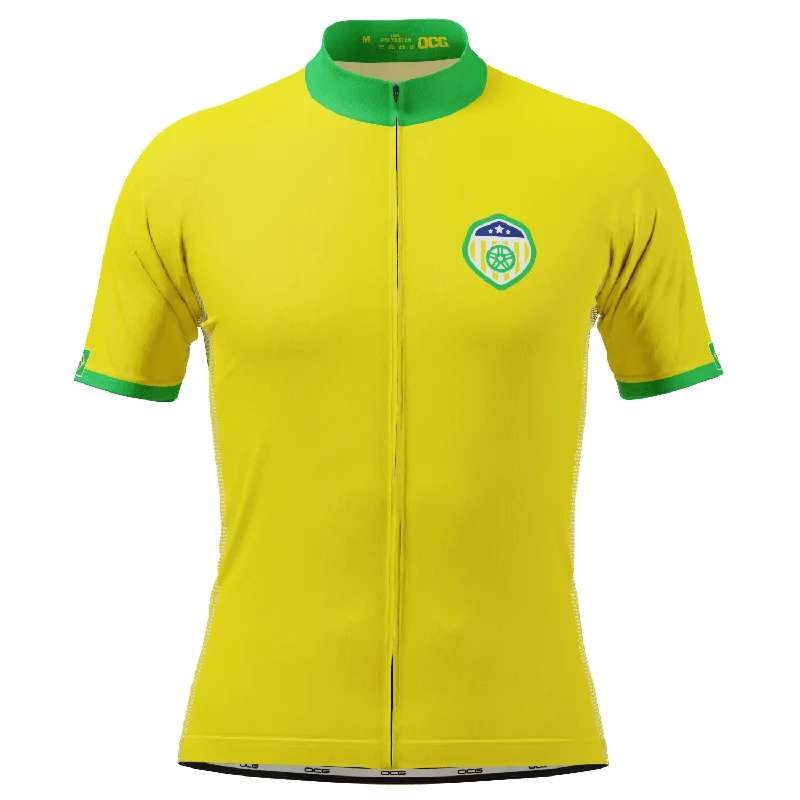 Men's Brazil Soccer Short Sleeve Cycling Jersey