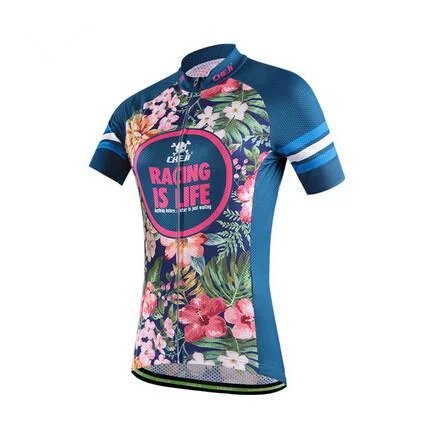 Tropical Flowers Short Sleeve Cycling Jersey