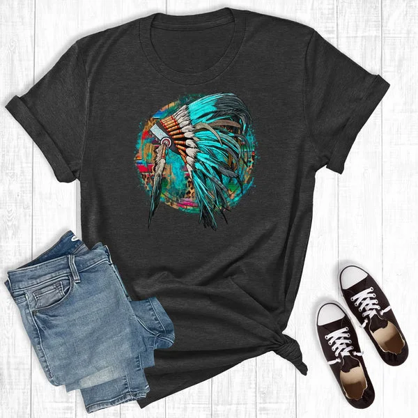 Western Turquoise Headdress Tee