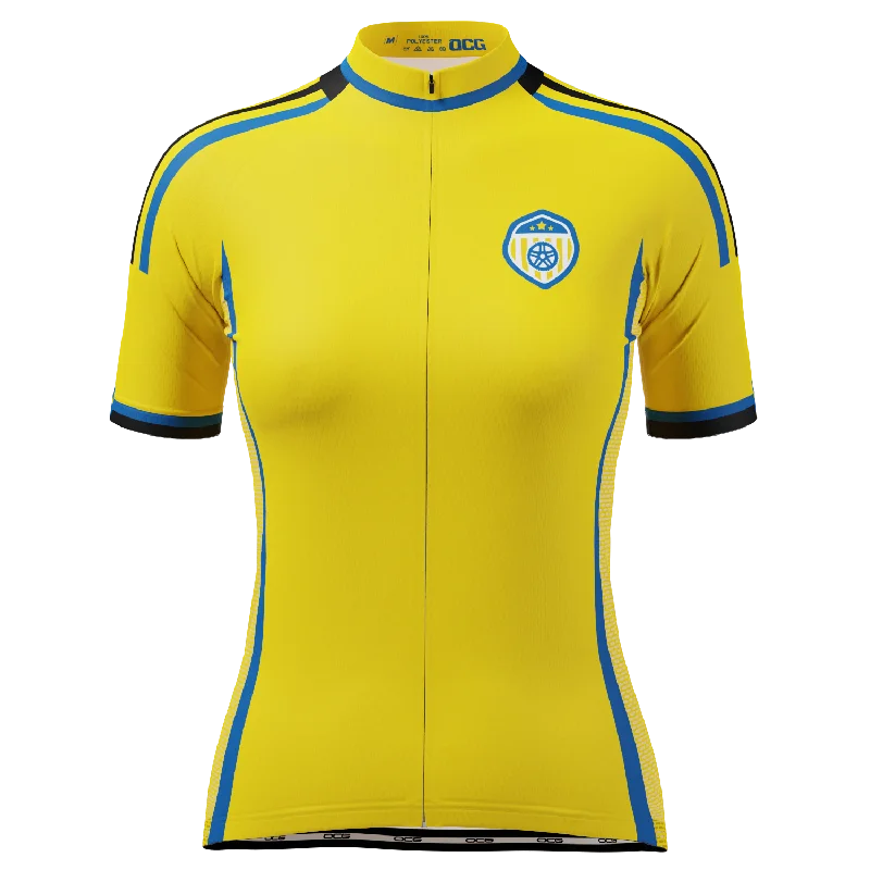 Women's Sweden Soccer Short Sleeve Cycling Jersey