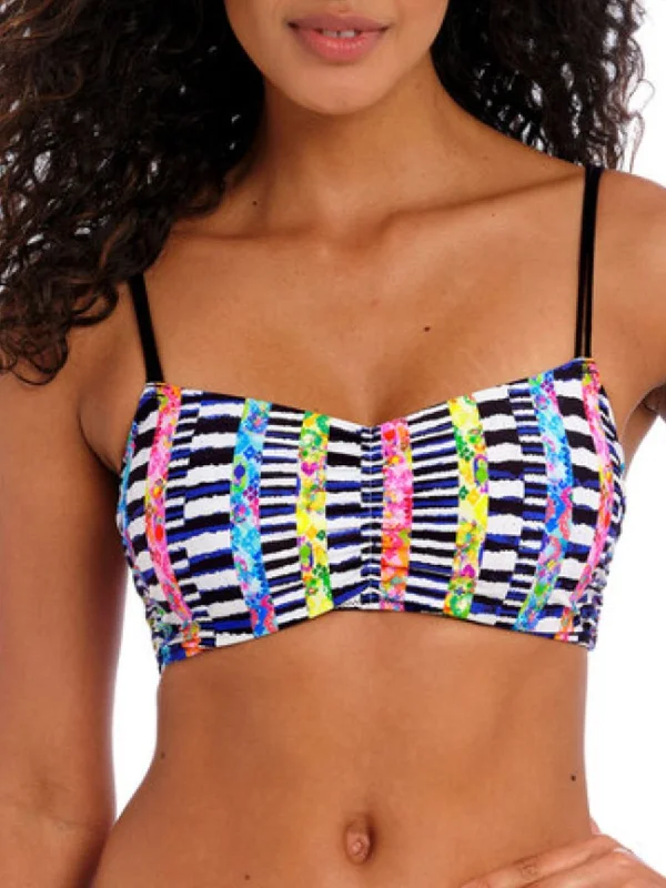 Electro Rave Bralette Bikini Top - Multi Velvet bikini set, Glamorous, Trendy, Sexy