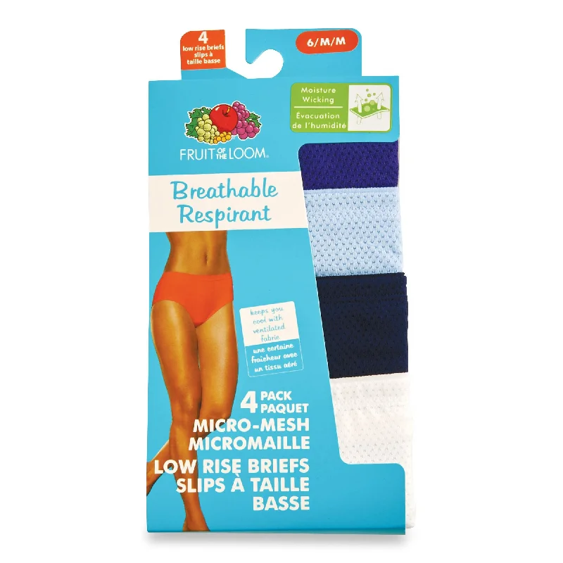 Fruit of the Loom Women's Breathable Micro-Mesh Bikini Briefs, Assorted Colours, 4-Pack Plunging neckline bikini, Sexy, Fashionable, Trendy Fruit of the Loom Women's Breathable Micro-Mesh Bikini Briefs, Assorted Colours, 4-Pack Plunging neckline bikini, Sexy, Fashionable, Trendy