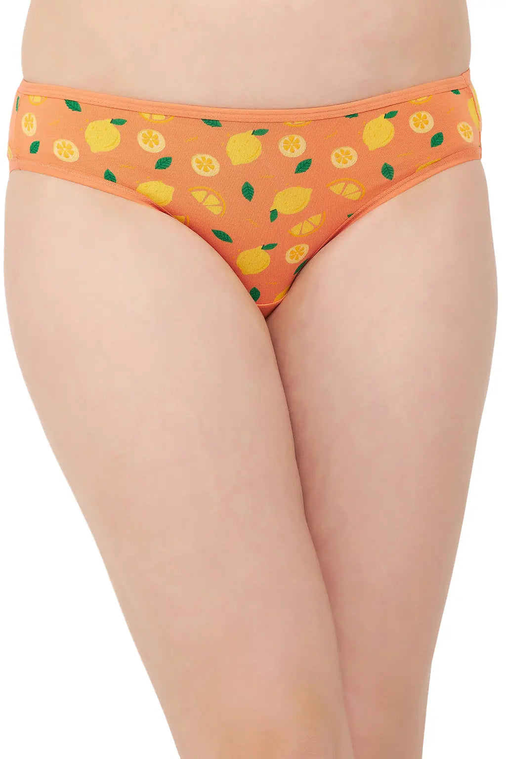 Low Waist Fruit Print Bikini Panty in Orange - Cotton Cut-out bikini bottom, Sexy, Trendy, Comfortable Low Waist Fruit Print Bikini Panty in Orange - Cotton Cut-out bikini bottom, Sexy, Trendy, Comfortable