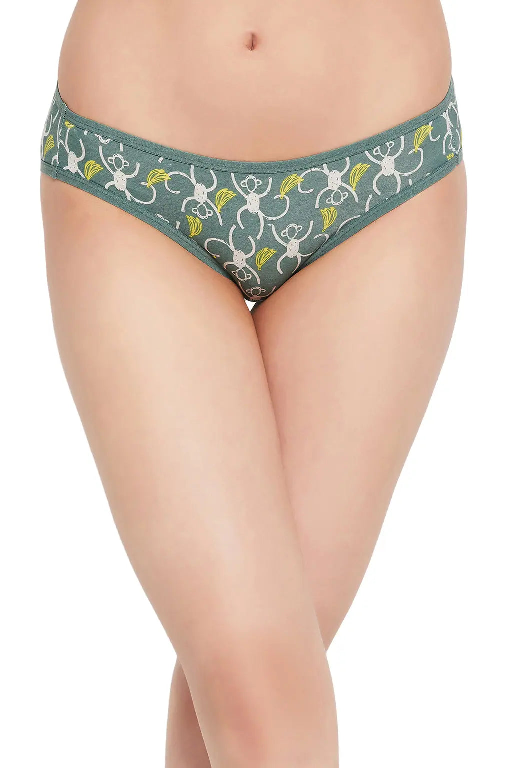 Low Waist Monkey Print Bikini Panty in Dark Green - Cotton Cutout swimsuit, Sexy, Trendy, Fashionable Low Waist Monkey Print Bikini Panty in Dark Green - Cotton Cutout swimsuit, Sexy, Trendy, Fashionable