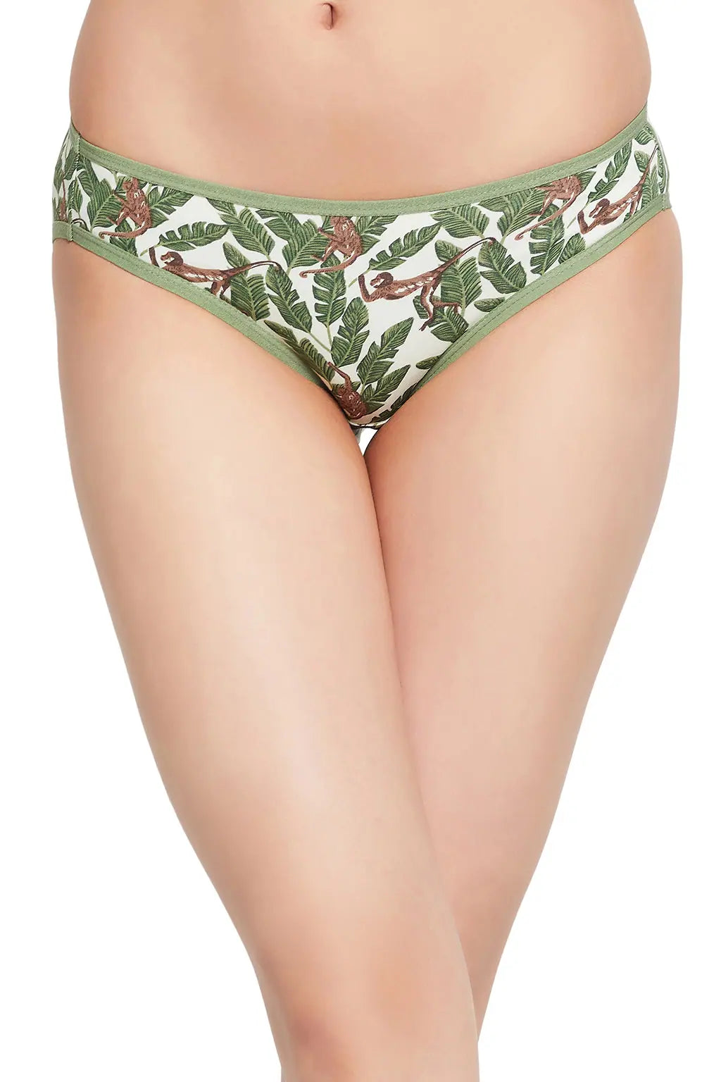 Low Waist Monkey Print Bikini Panty in Mint Green - Cotton Cut-out top bikini, Sexy, Chic, Stylish Low Waist Monkey Print Bikini Panty in Mint Green - Cotton Cut-out top bikini, Sexy, Chic, Stylish