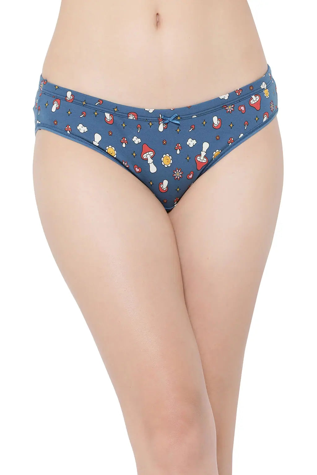 Low Waist Retro Print Bikini Panty in Blue - Cotton Flared bikini bottom, Trendy, Comfortable, Chic Low Waist Retro Print Bikini Panty in Blue - Cotton Flared bikini bottom, Trendy, Comfortable, Chic