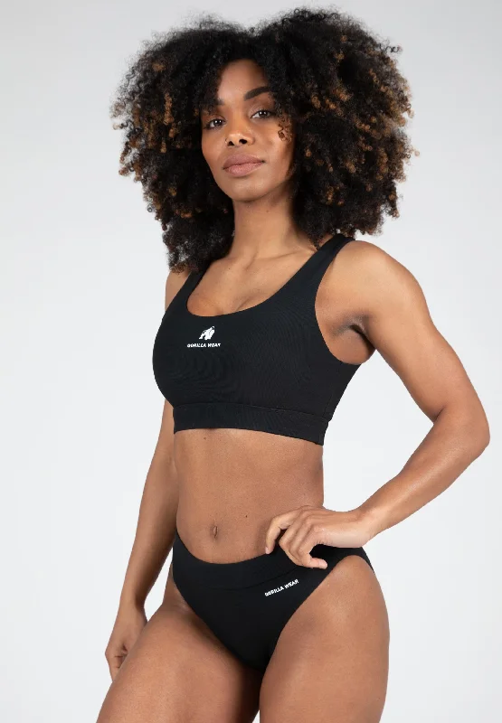 Summerville Bikini Top - Black Solid color bikini, Sleek, Minimalist, Comfortable