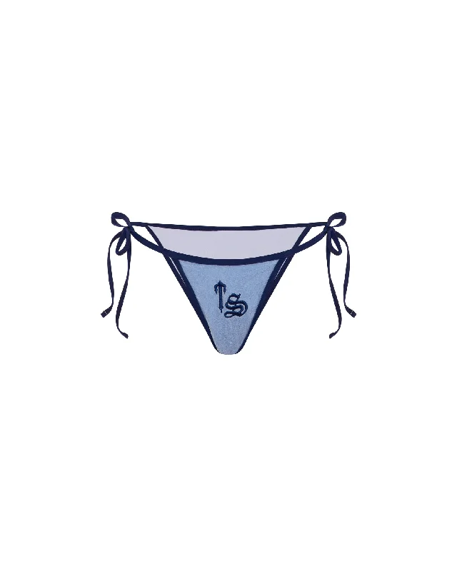 Women's Terry Script Bikini Bottoms - Blue Sheer mesh bikini, Sexy, Fashion-forward, Trendy Women's Terry Script Bikini Bottoms - Blue Sheer mesh bikini, Sexy, Fashion-forward, Trendy