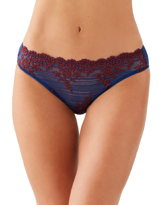 Wacoal Embrace Lace Bikini Brief- 64391 - Blue Depths/ Cordovan Two-tone bikini set, Bold, Stylish, Trendy Wacoal Embrace Lace Bikini Brief- 64391 - Blue Depths/ Cordovan Two-tone bikini set, Bold, Stylish, Trendy