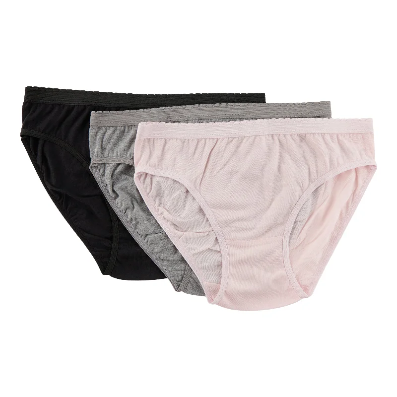 Women's Cotton Bikini Underwear, 3-Pack Reversible bikini, Two styles, Trendy, Comfortable Women's Cotton Bikini Underwear, 3-Pack Reversible bikini, Two styles, Trendy, Comfortable