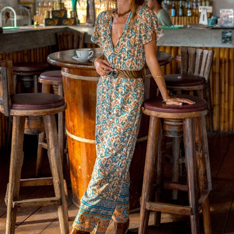 Amidala Boho Jumpsuit (2 Colors) Jumpsuit with belt, Slim fit, Comfortable, Elegant