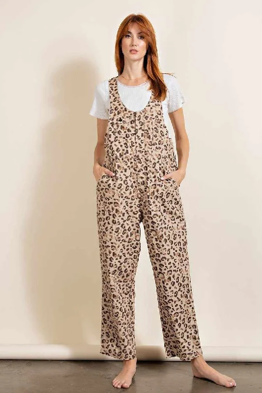 Animal/ Leopard Printed Jumpsuit Jumpsuit with bow tie, Feminine, Trendy, Elegant