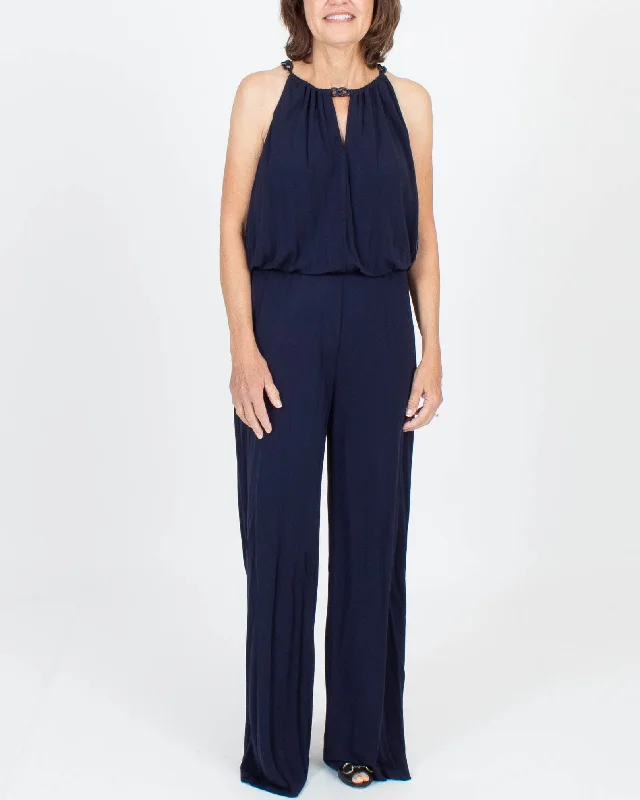 Chain Detail Jumpsuit Jumpsuit with wide straps, Simple design, Comfortable, Trendy