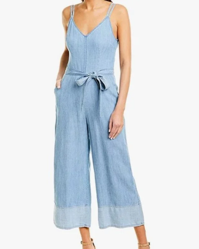 "Cloud" Chambray Cropped Jumpsuit Leather jumpsuit, Trendy, Chic, Street style
