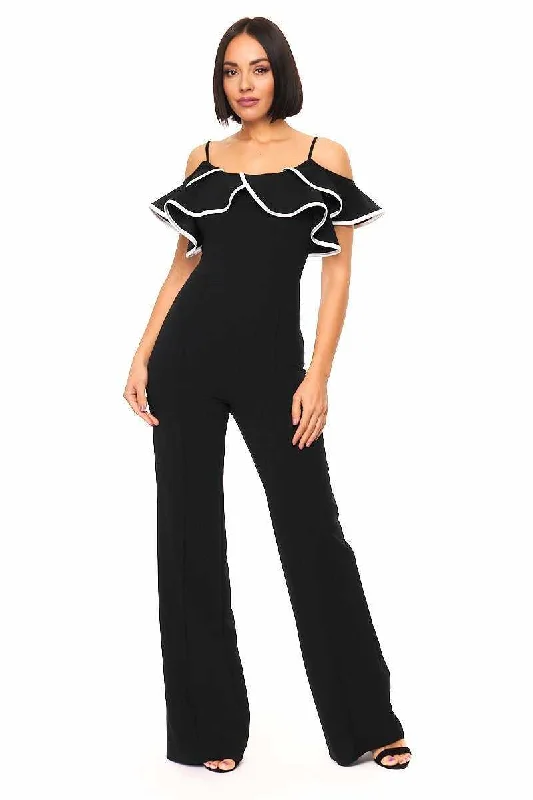 Color Block Binding Detail Jumpsuit Jumpsuit with pockets, Practical, Comfortable, Casual Color Block Binding Detail Jumpsuit Jumpsuit with pockets, Practical, Comfortable, Casual